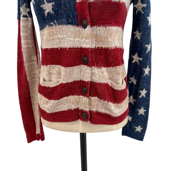 Denim & Supply Ralph Lauren American Flag-Print Shawl Cardigan Sweater Size XS - Picture 5 of 12